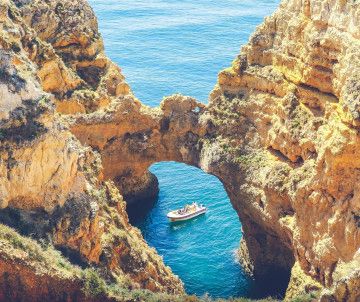Natural Sea Arch at Ponta da Piedade, Lagos, Algarve, Portugal