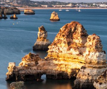 Sea Arches and Rock Formations at Ponta da Piedade, Lagos, Algarve, Portugal