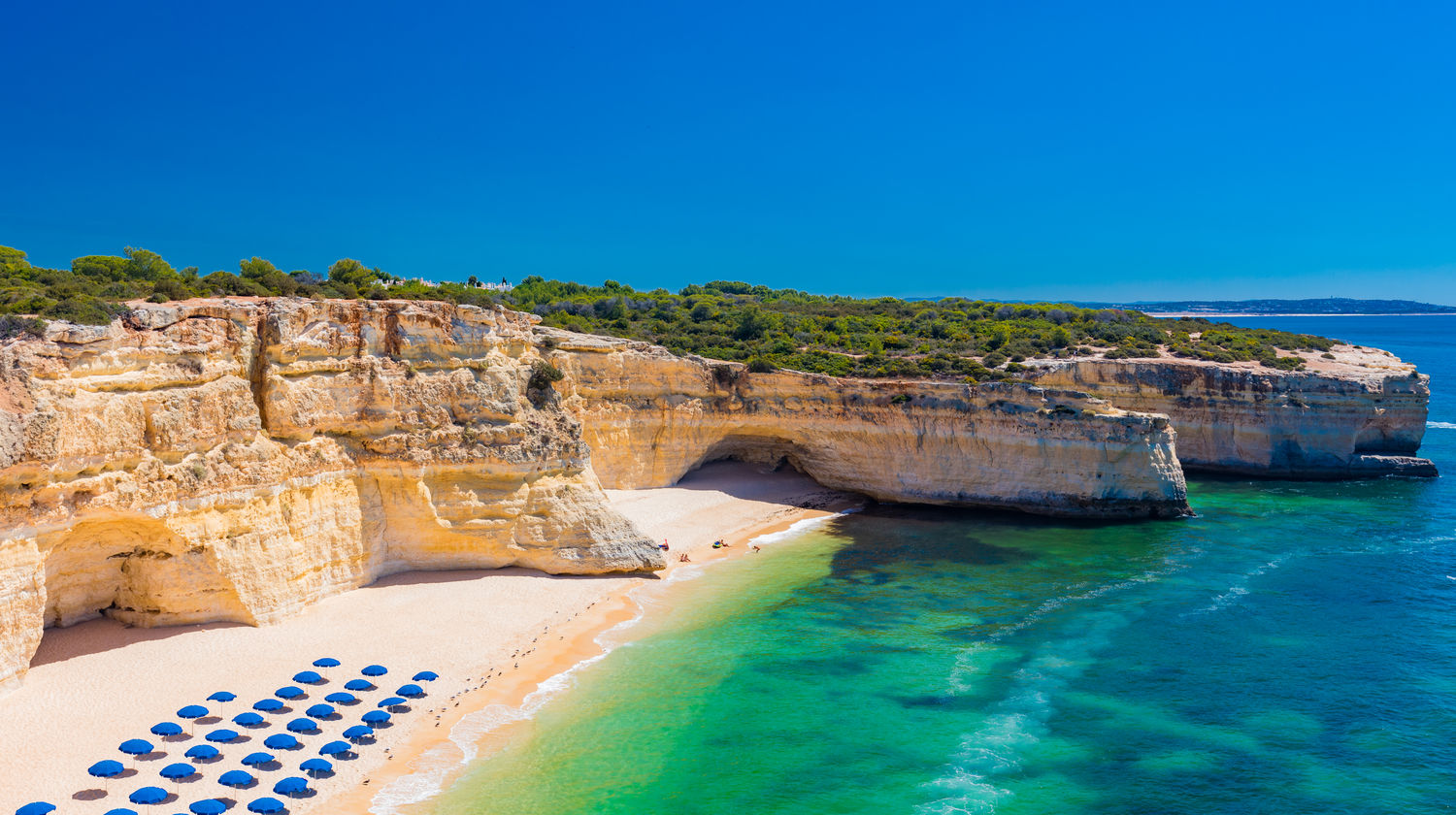 Breathtaking Aerial Views of Praia da Marinha, Algarve