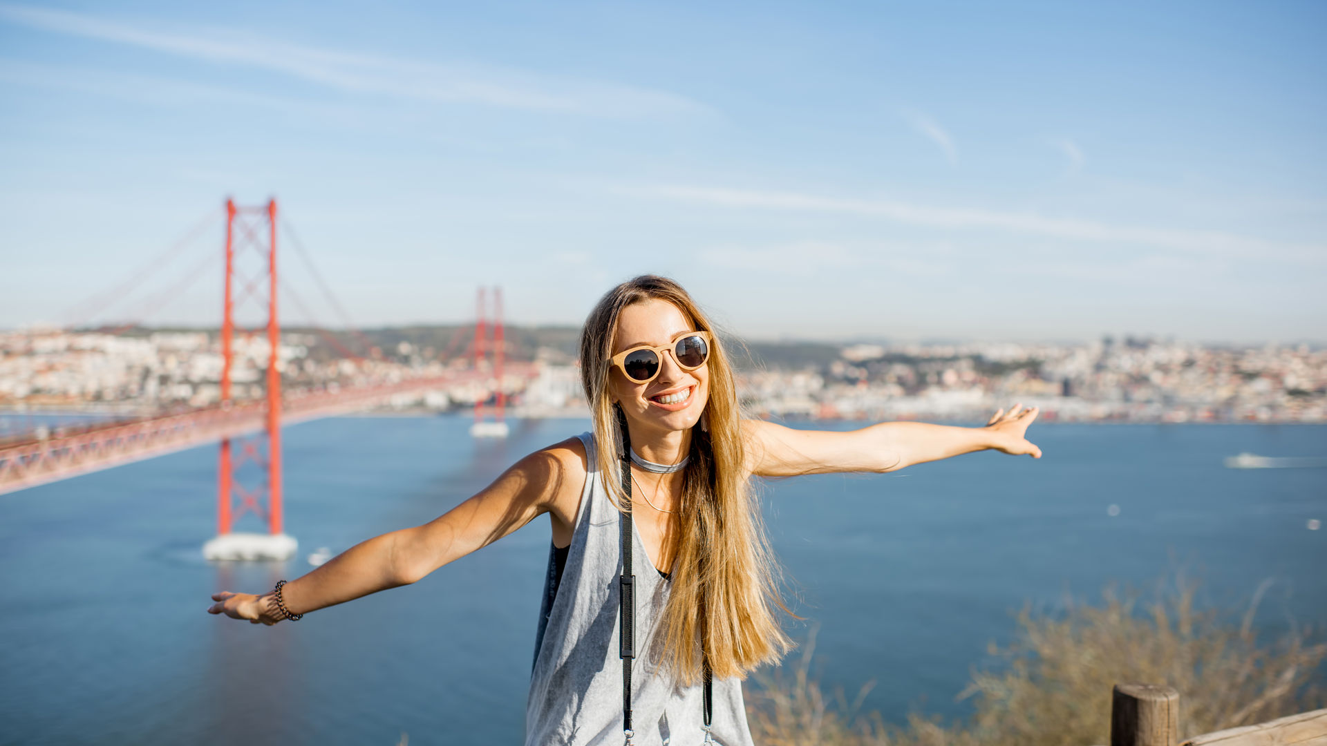 Joyful Moments Overlooking the Tejo River, Lisbon, Portugal