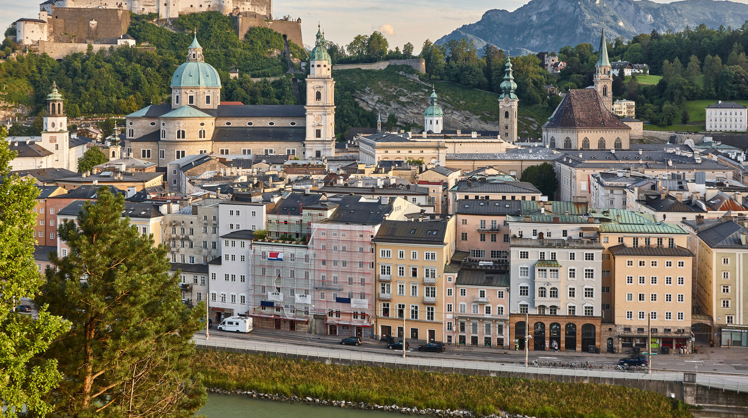 Historic Hohensalzburg Fortress and Salzburg Cathedral, Austria