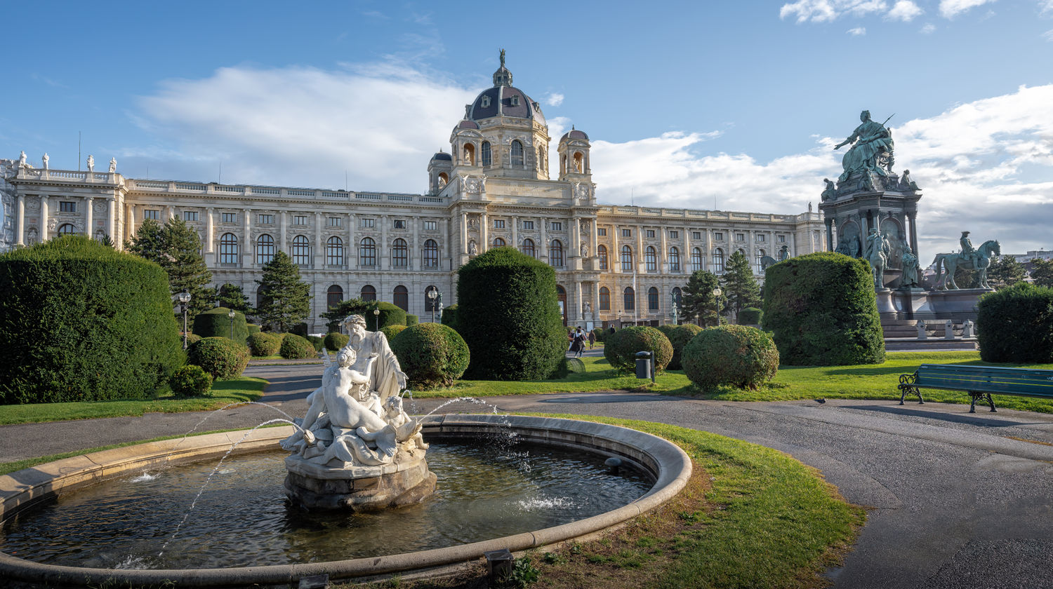 Fountain of Triton and Naiad at Maria Theresa Square, Vienna, Austria