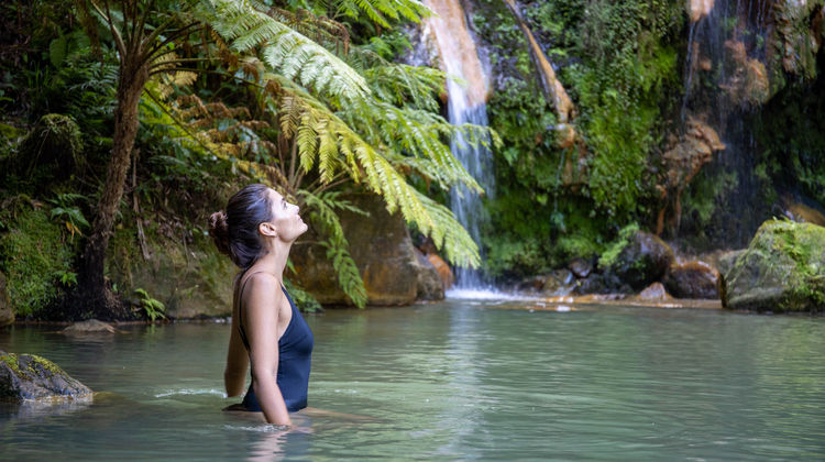 Immersing in Caldeira Velha Hot Springs