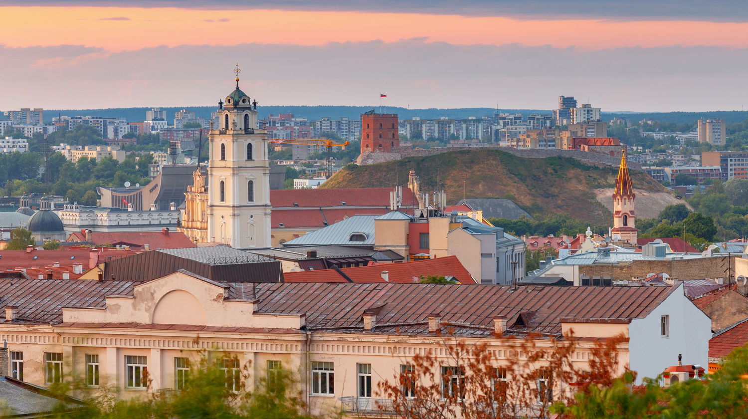 Vilnius Old Town at Sunset, Vilnius, Lithuania