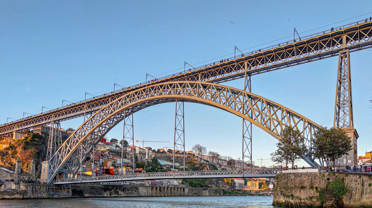 Riverside View of the Dom Luís I Bridge, Porto