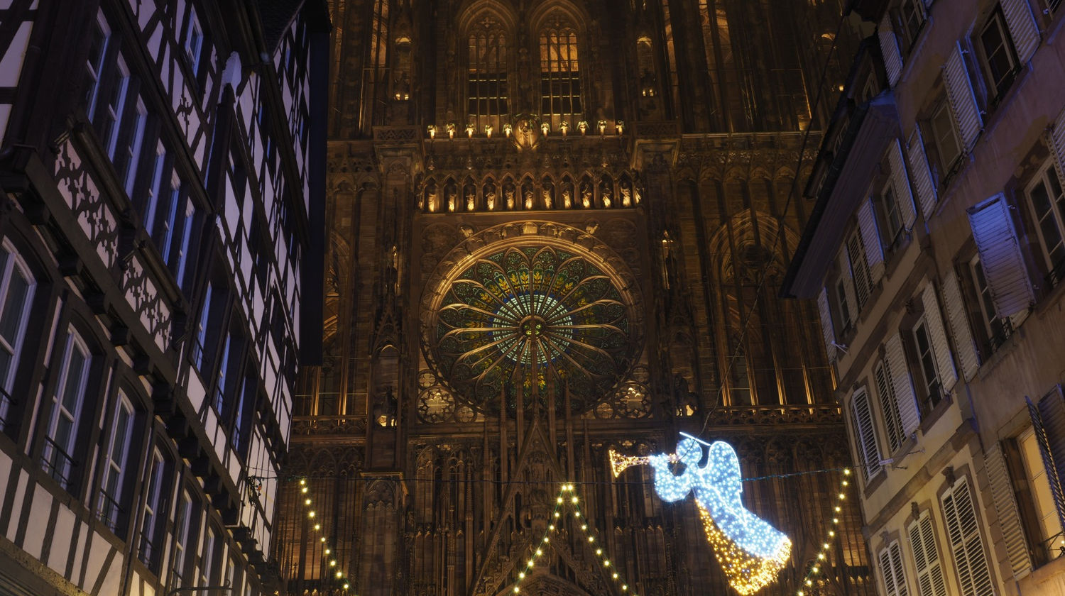 Strasbourg Cathedral at Christmas, Strasbourg, France