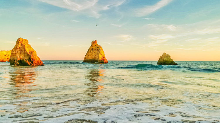Lagos Coast at Golden Hour – Algarve’s Iconic Sea Rocks