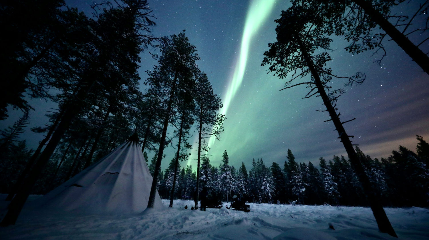 Northern Lights over Lapland, Rovaniemi, Finland