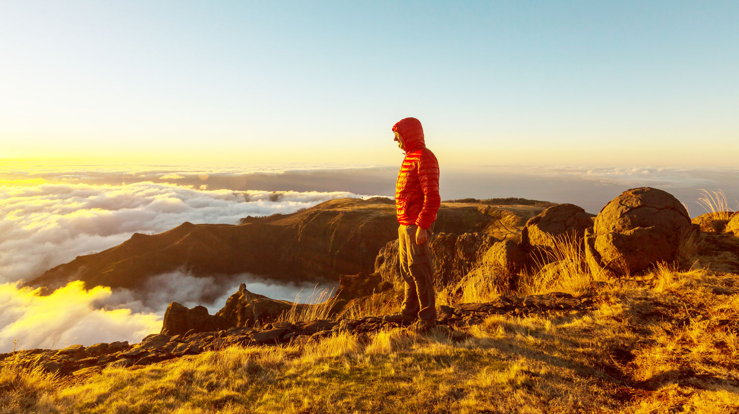 Sunrise adventure on a mountain top in Madeira