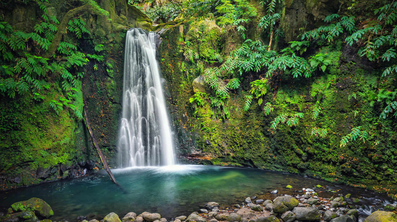 Salto do Preço Waterfall, in São Miguel's green heart