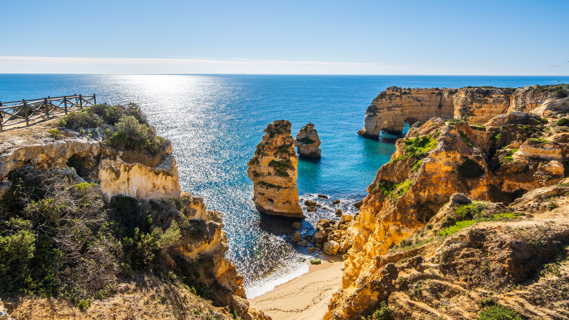 Looking Out Over the Cliffs of Ponta da Piedade, Algarve, Portugal