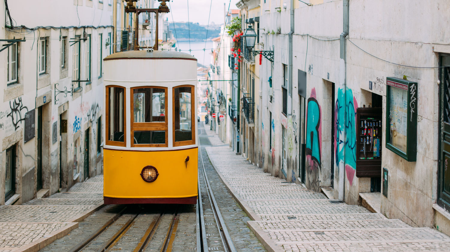 Famous Tramway in Lisbon, Portugal