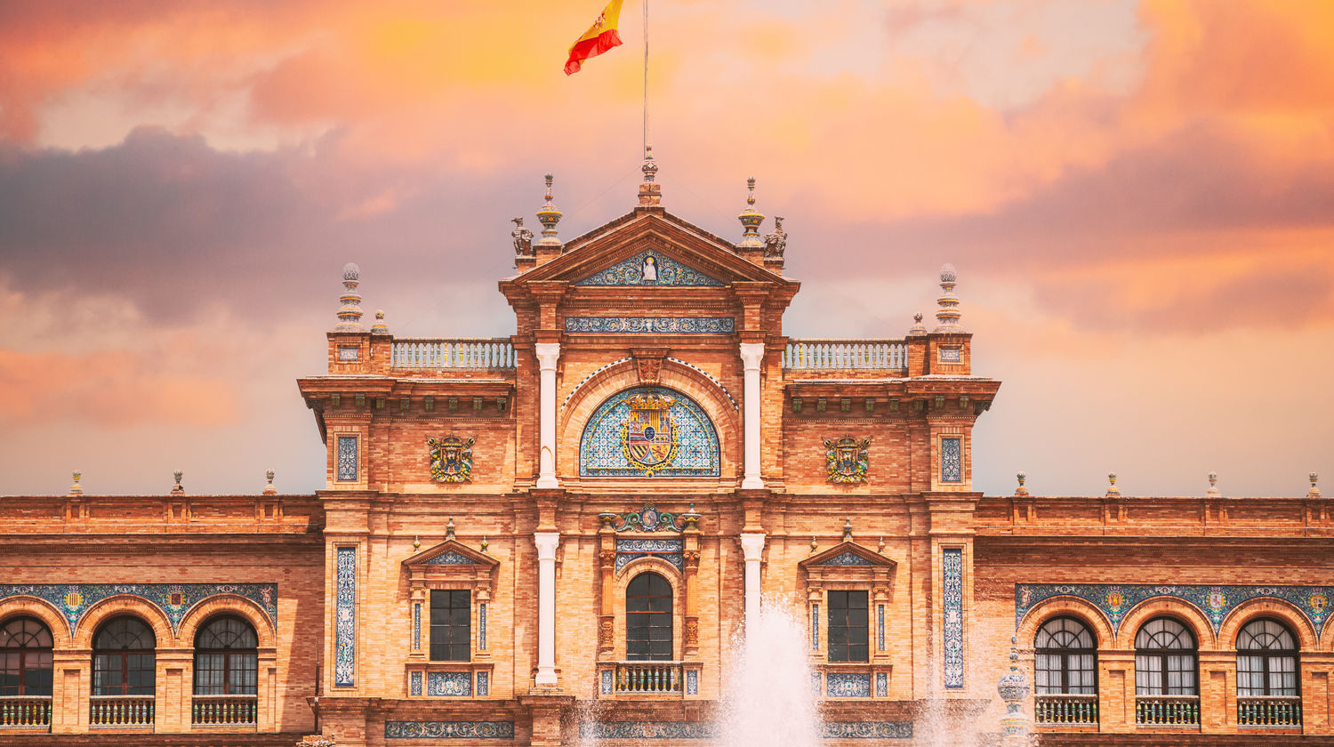 Main Landmark of Plaza de España, Seville, Spain