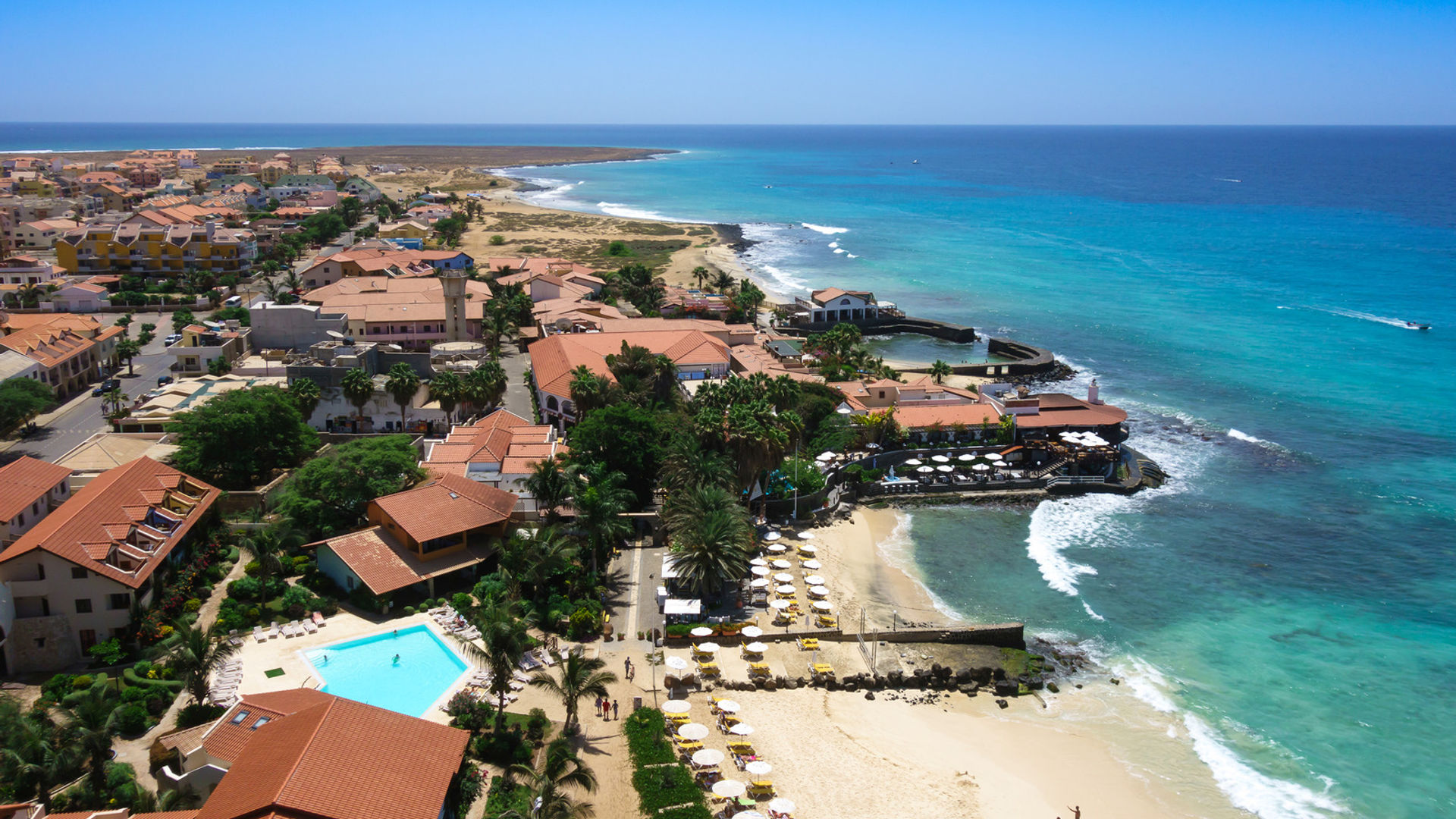 Aerial View of Santa Maria Beach, Sal Island