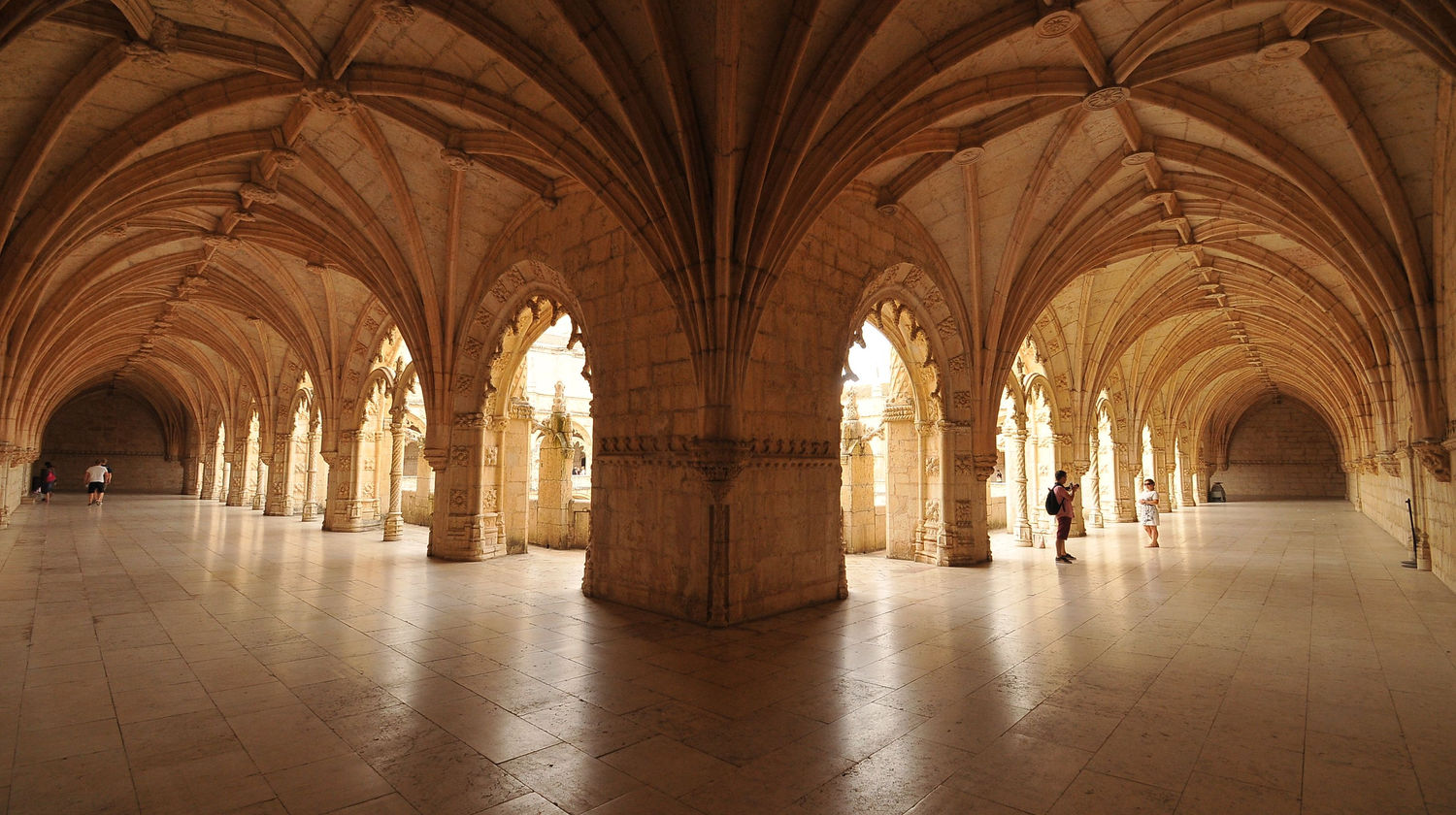 Inside the stunning Jerónimos Monastery, Lisbon
