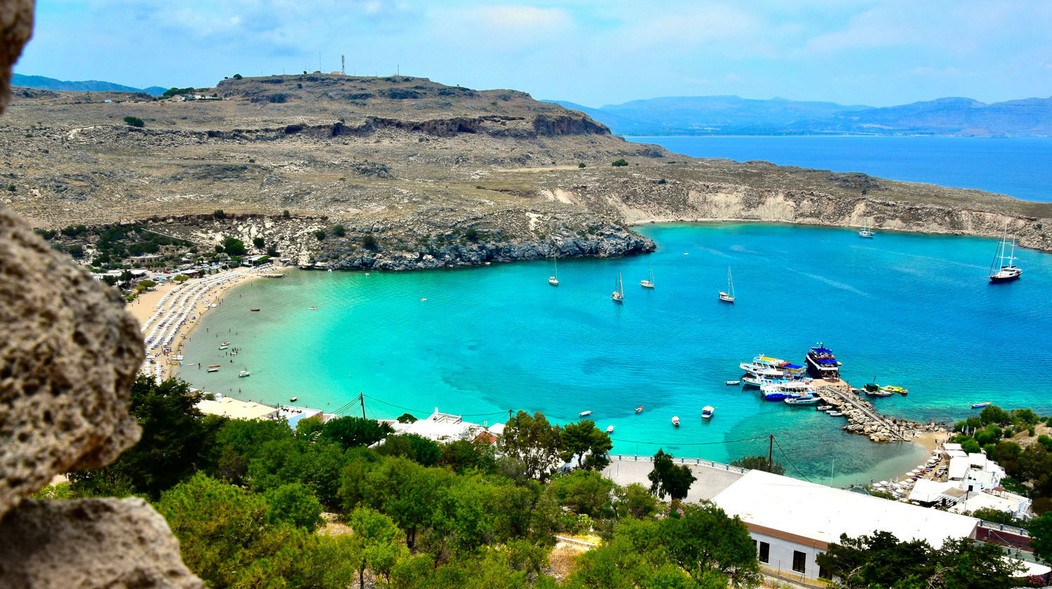 Lindos Bay, Rhodes, Greece