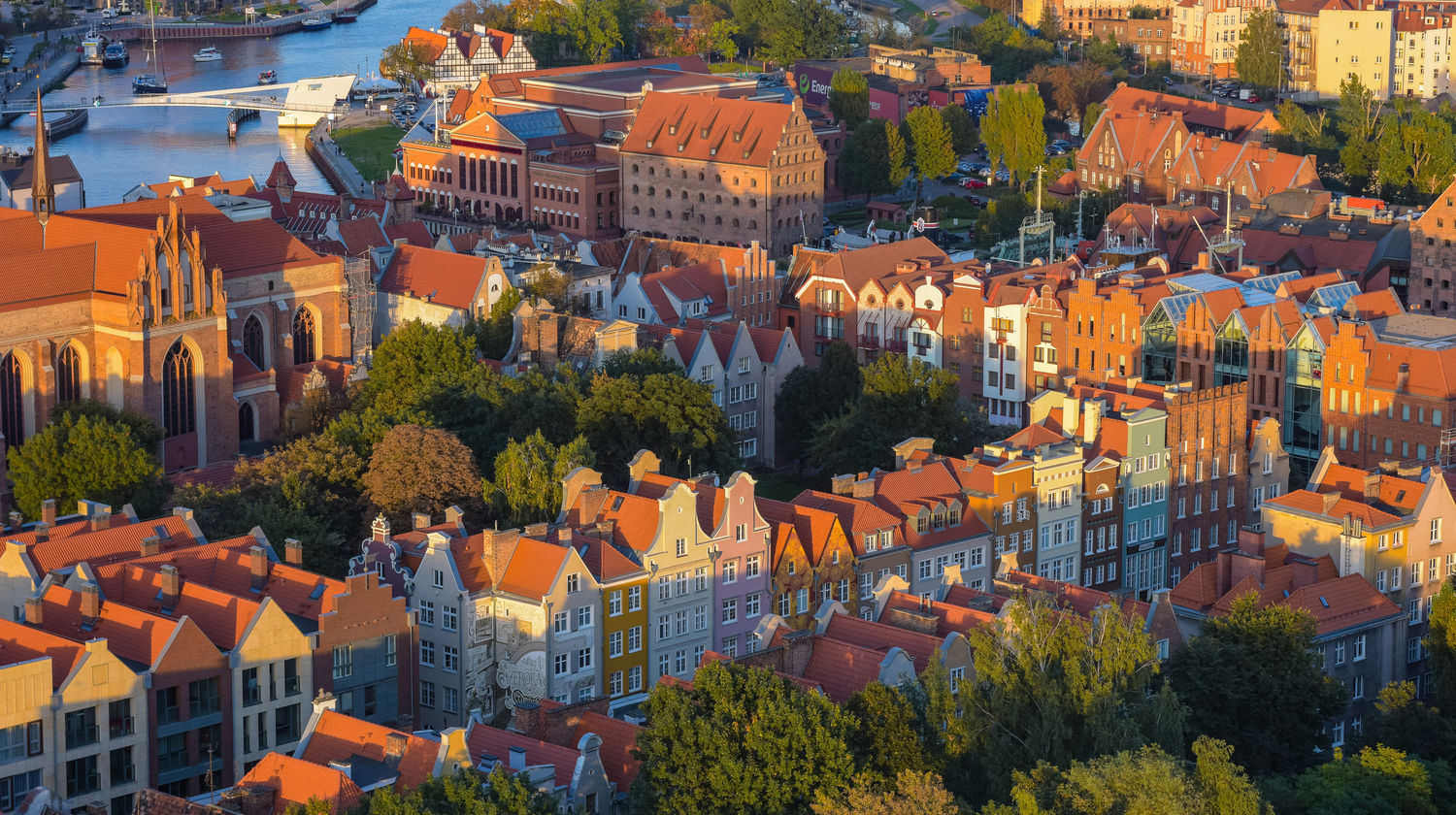 Motława River and Main Town, Gdańsk, Poland