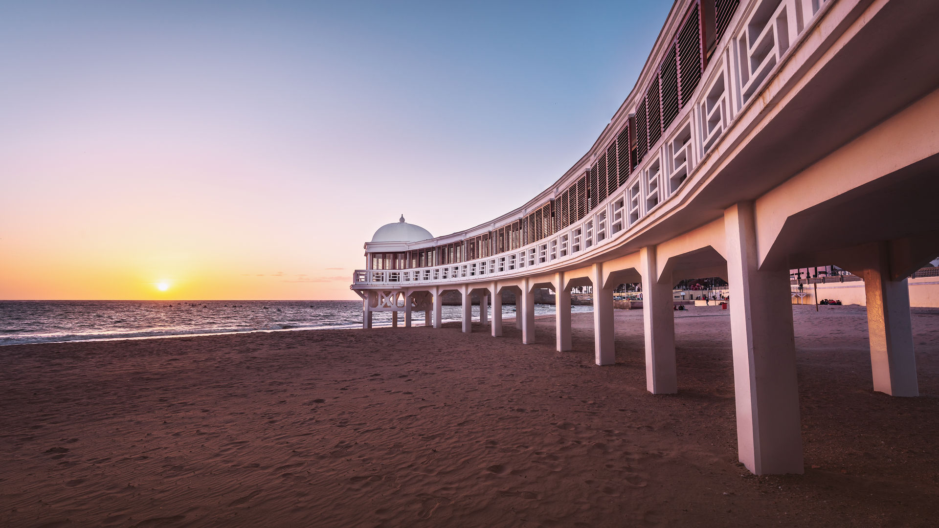 Playa de la Caleta at Sunset, Cádiz, Spain