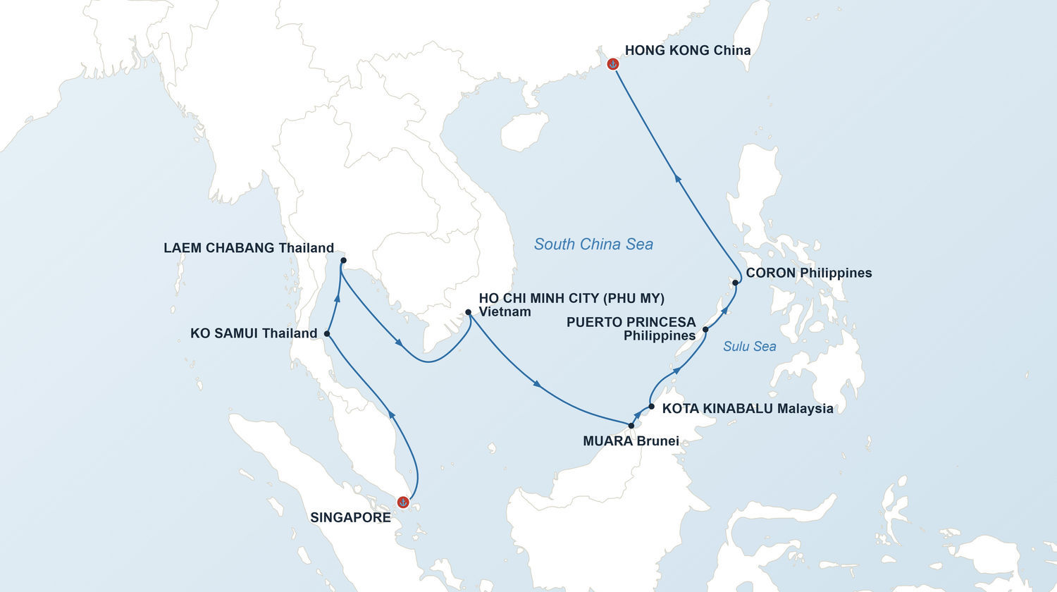 Norwegian Jade Itinerary Map