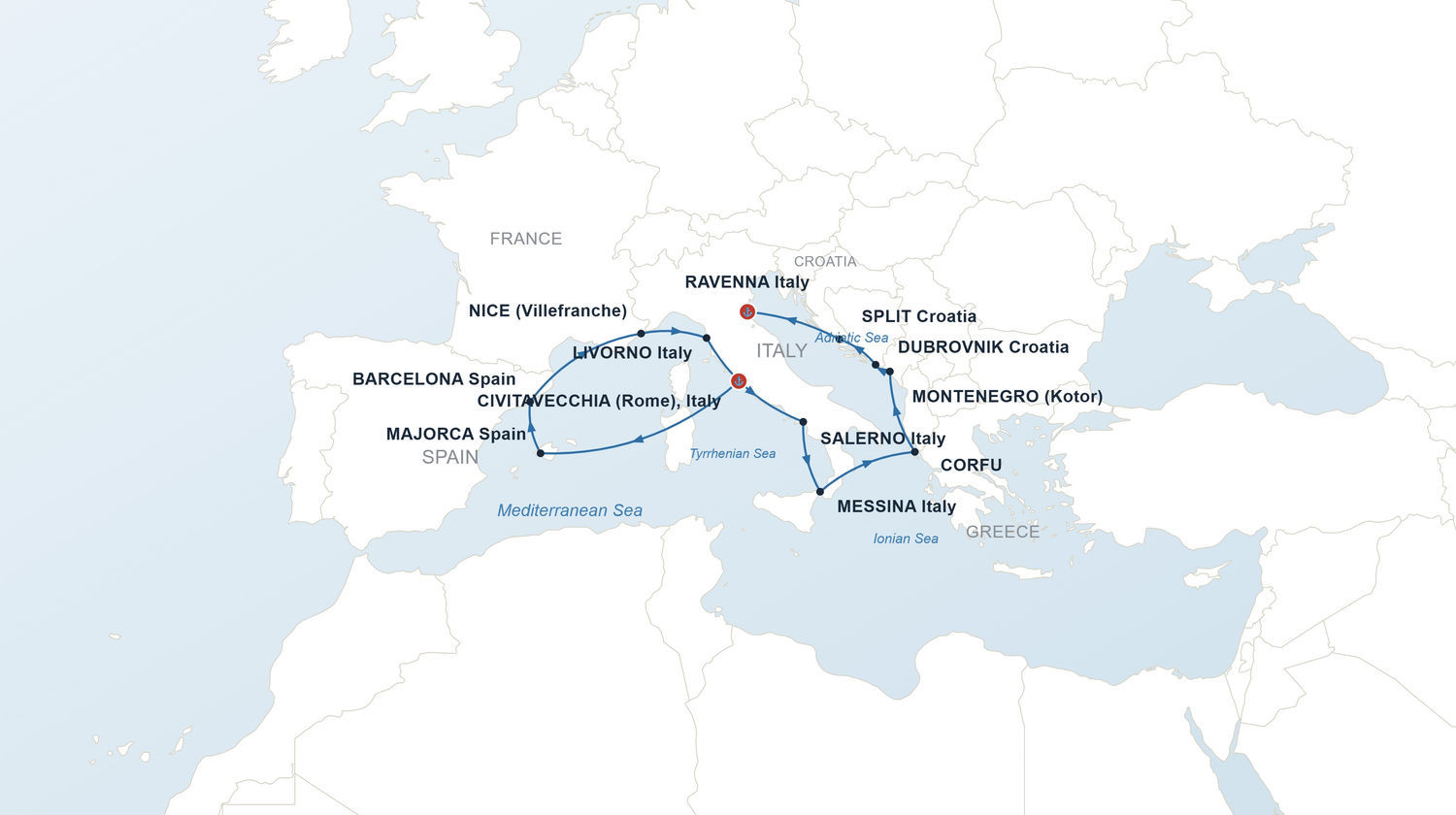Cruise Itinerary Map