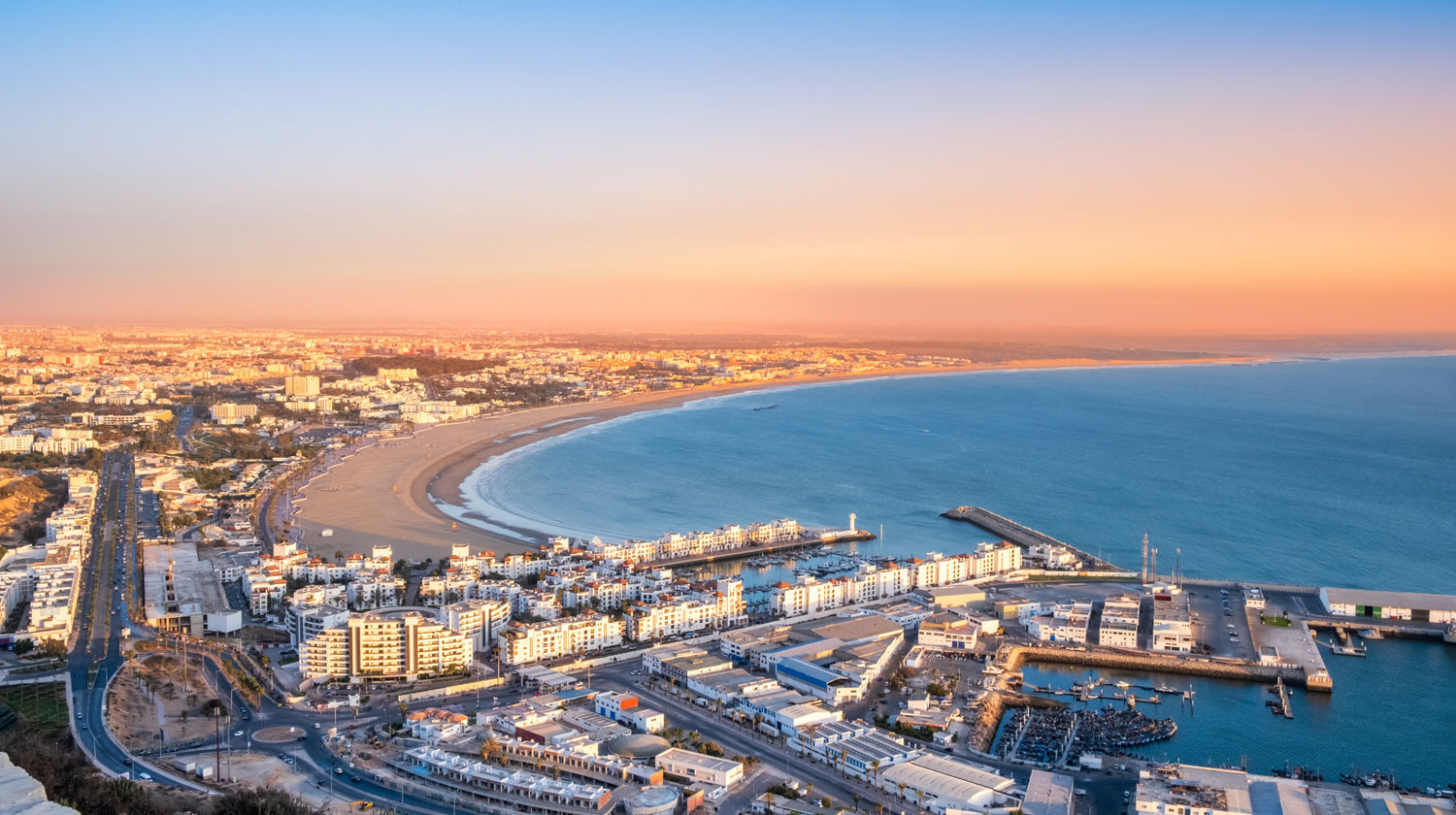 Agadir Beach & Skyline at Sunset, Morocco