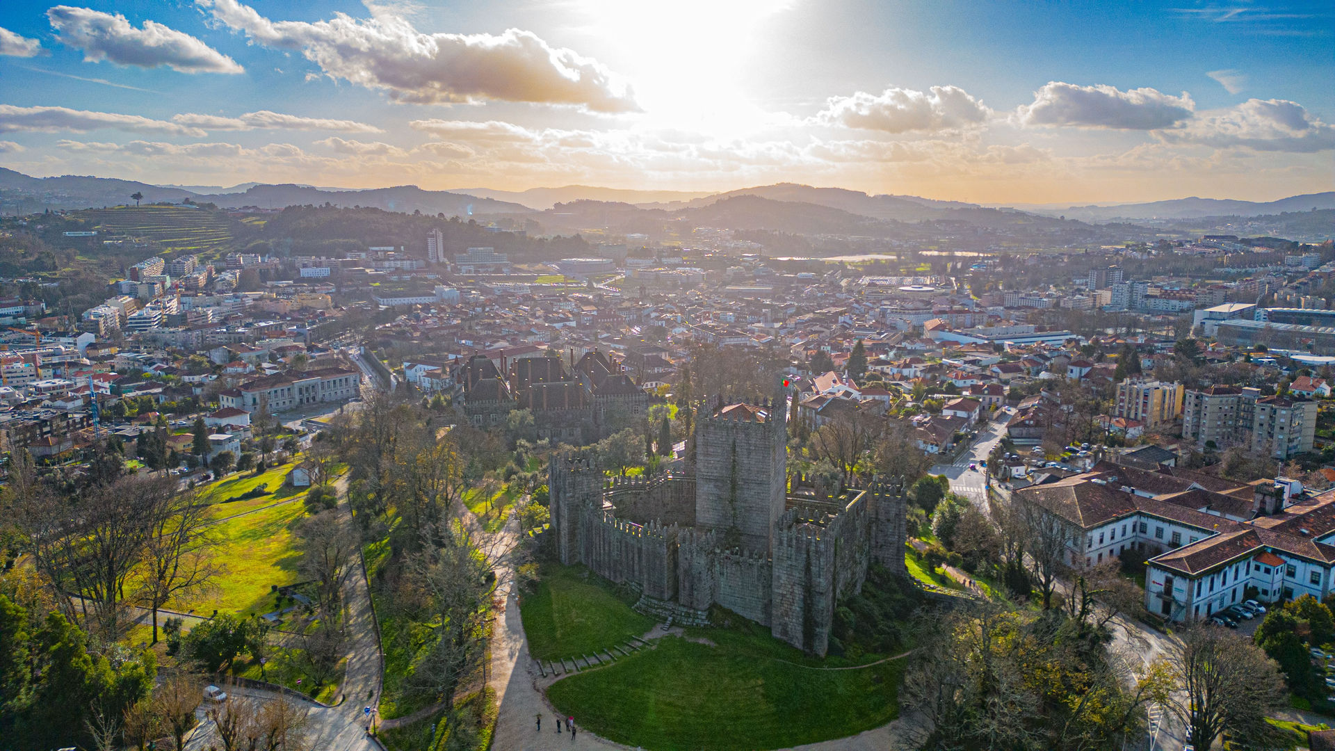Guimarães Castle – Aerial View of Portugal’s Historic Birthplace