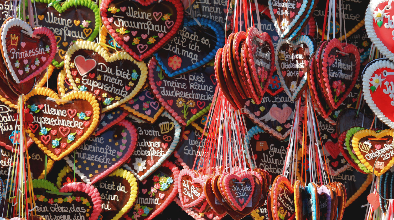 Oktoberfest Gingerbread Hearts, Munich, Germany