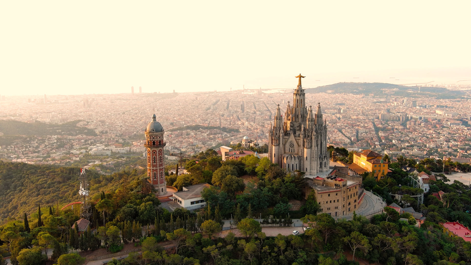 Majestic views from Tibidabo hill, Barcelona