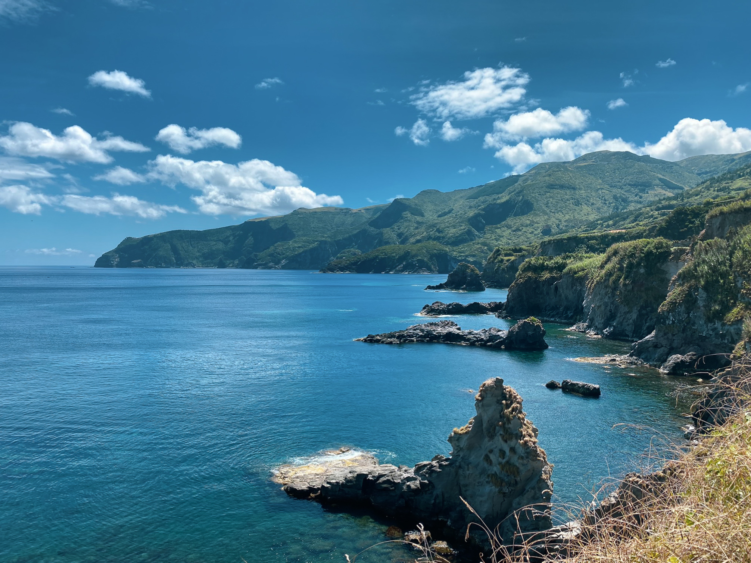 Ponta Delgada's rugged coastline, Flores Island