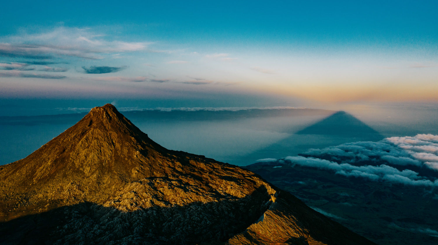 View of Pico Mountain from a nearby volcanic ridge