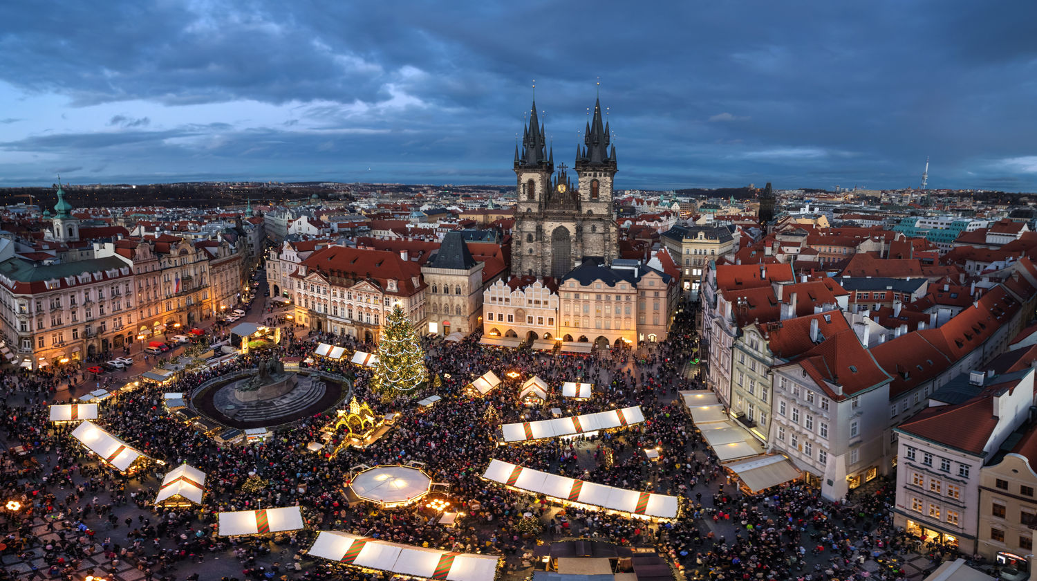 Christmas Market at Old Town Square in Prague, Czech Republic