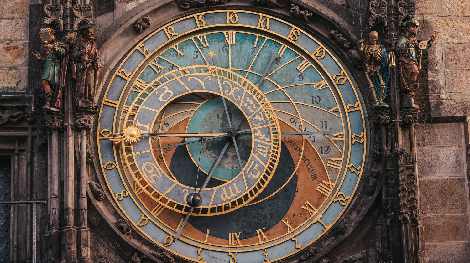 Astronomical clock in old town square in Prague, Czech Republic