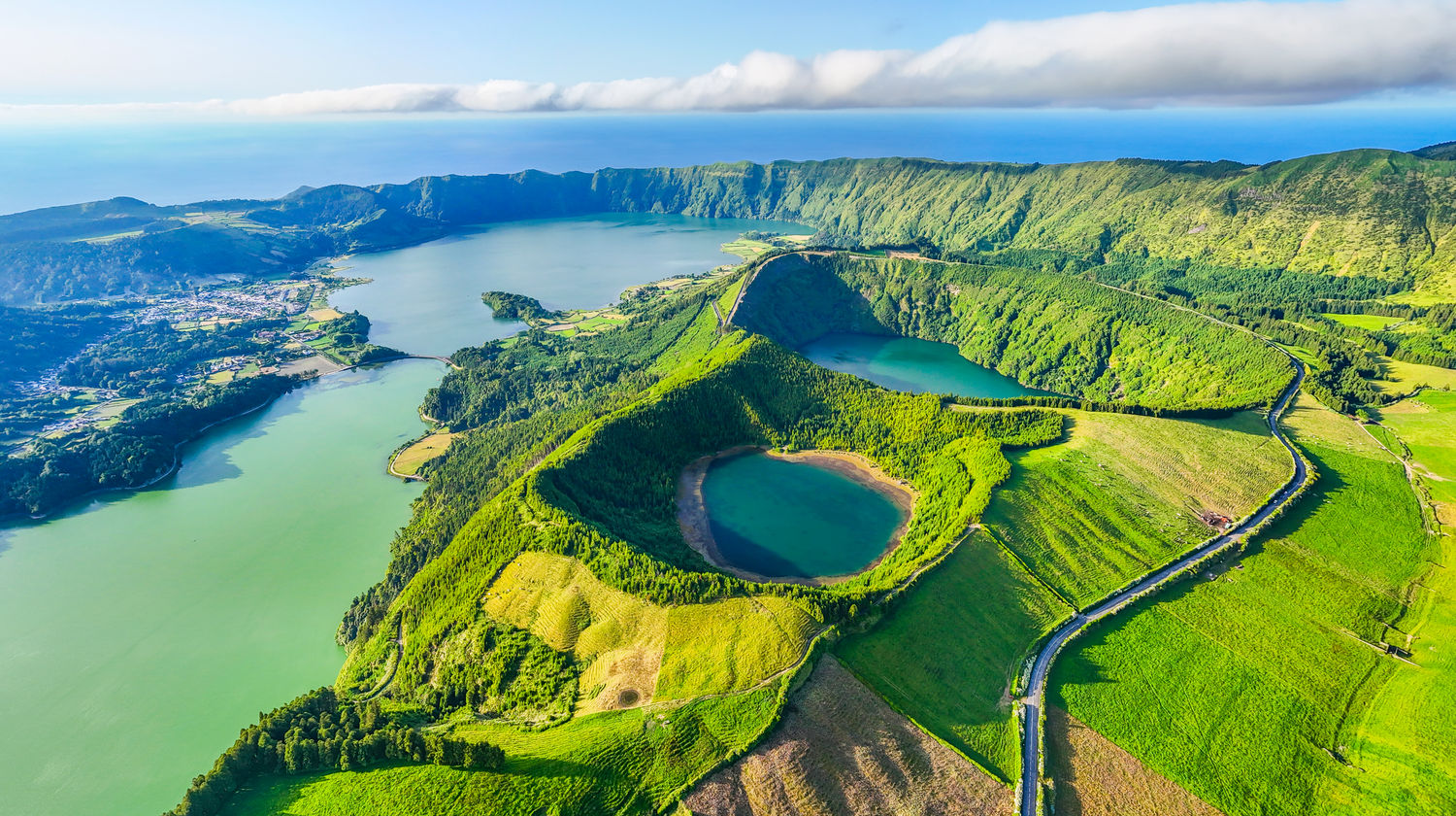 Sete Cidades Green and Blue Lakes in São Miguel, Azores
