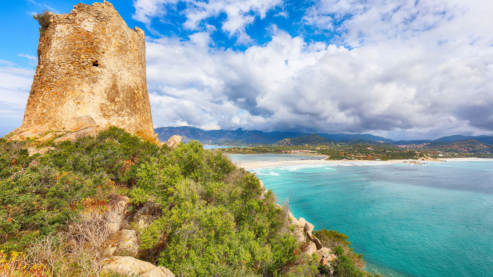 Lagoon on Porto Giunco, Sardinia