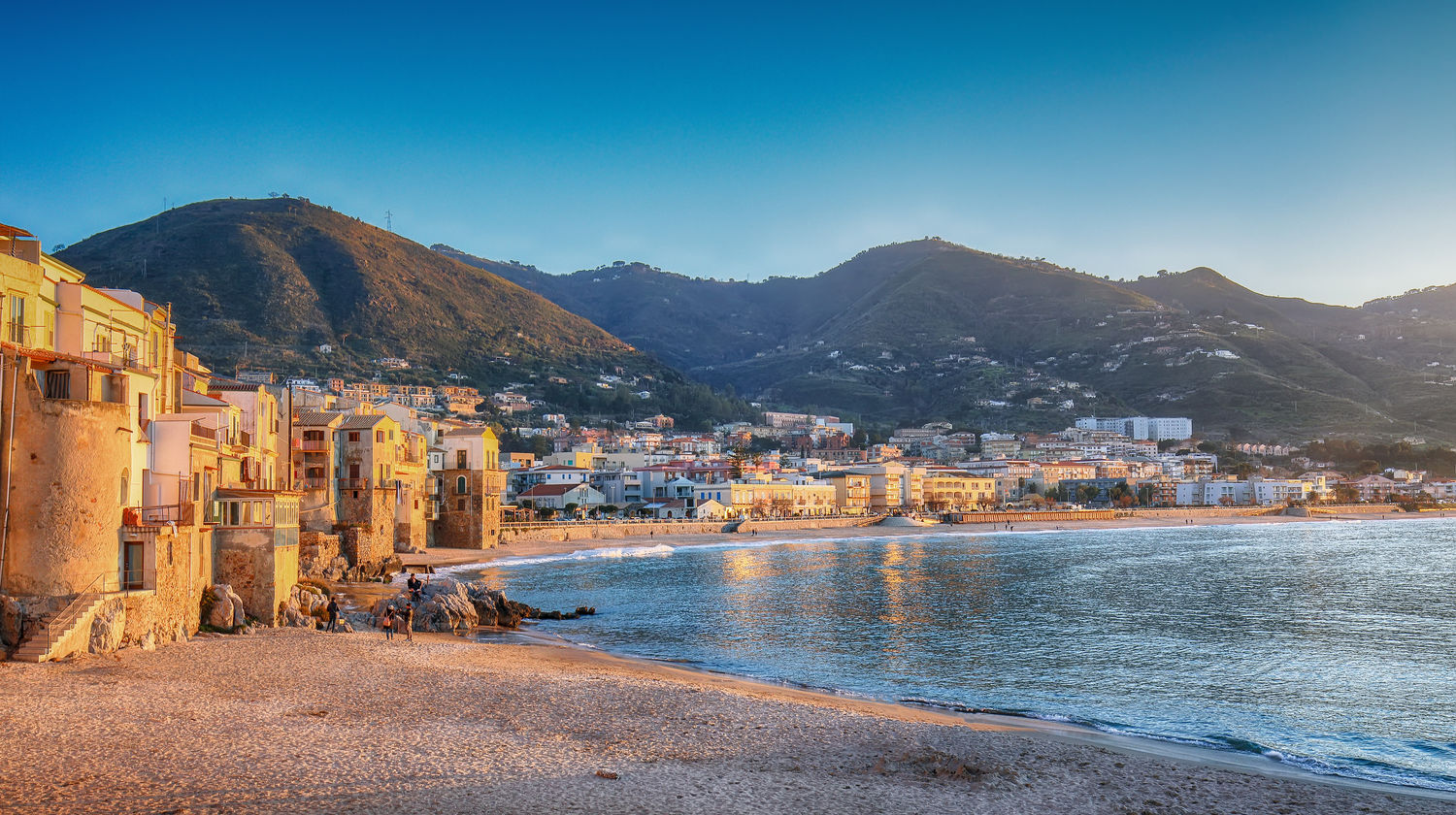 Coastal town of Cefalù, located on the northern coast of Sicily