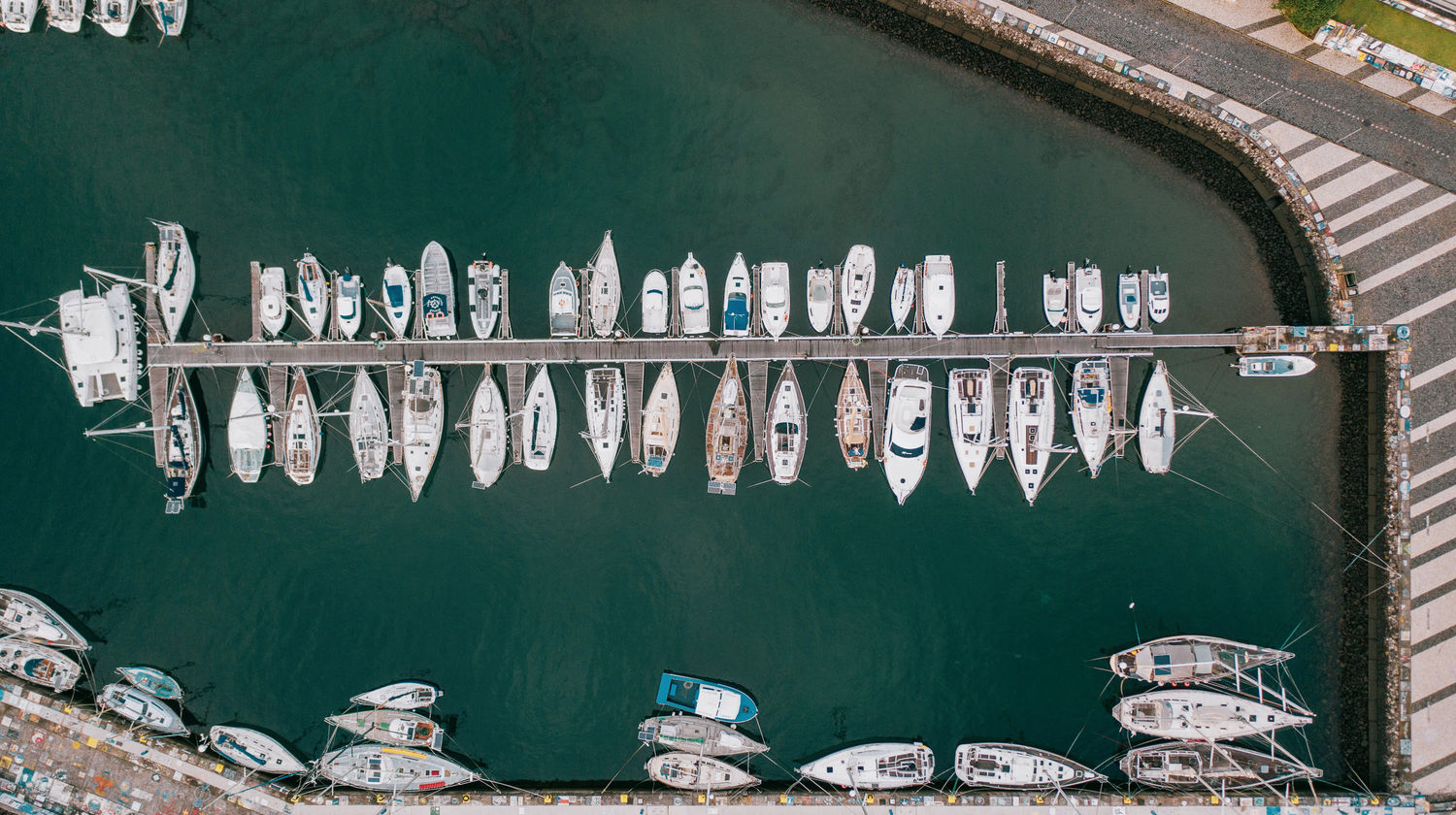 Aerial View of Horta’s Marina, Faial Island, Azores