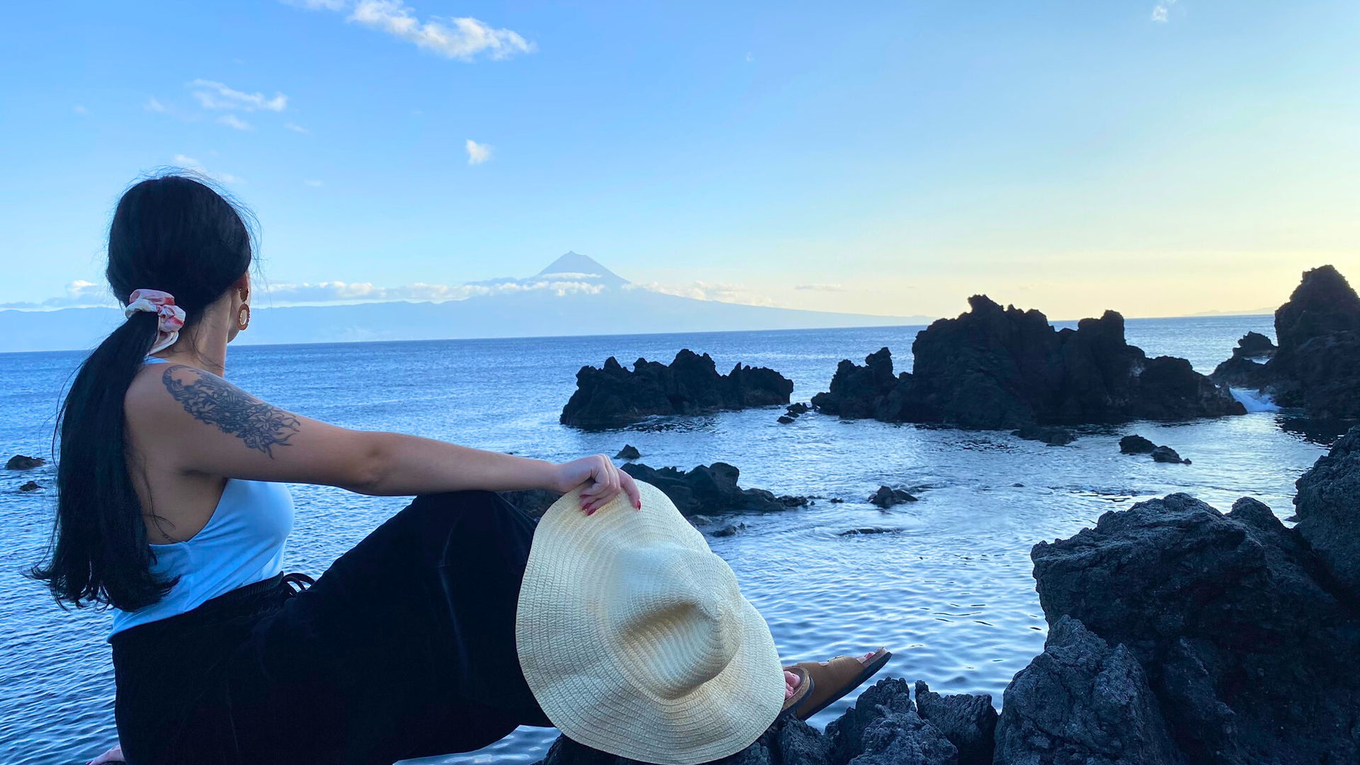 View from São Jorge Island to Pico Island