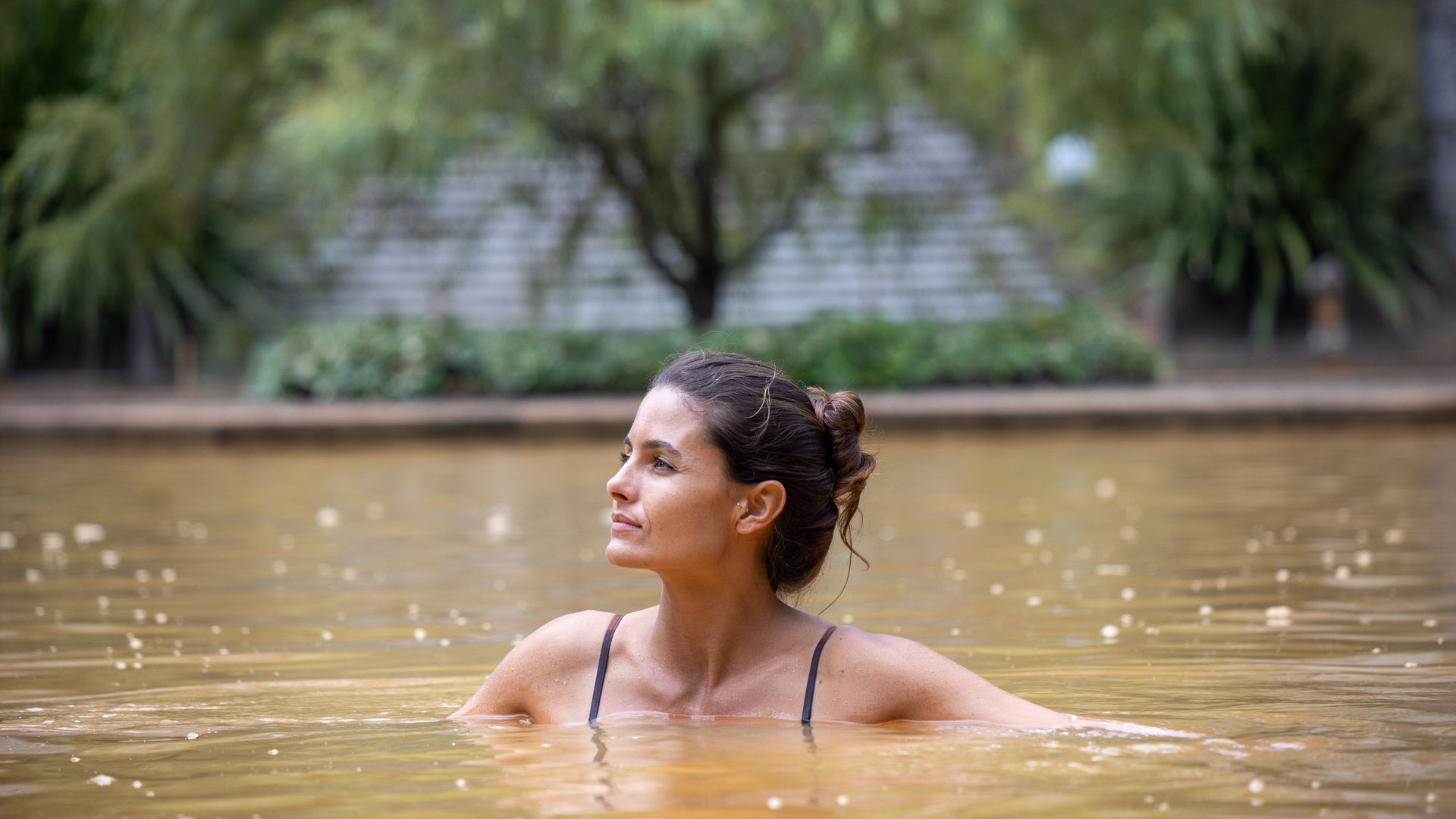 Immersing in the famous iron-rich thermal pool at Terra Nostra