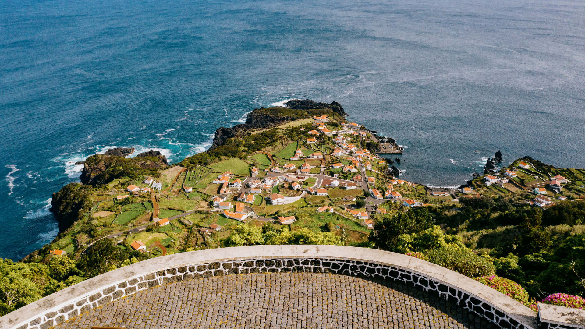 Dramatic coastline view over Fajã do Ouvidor on São Jorge Island
