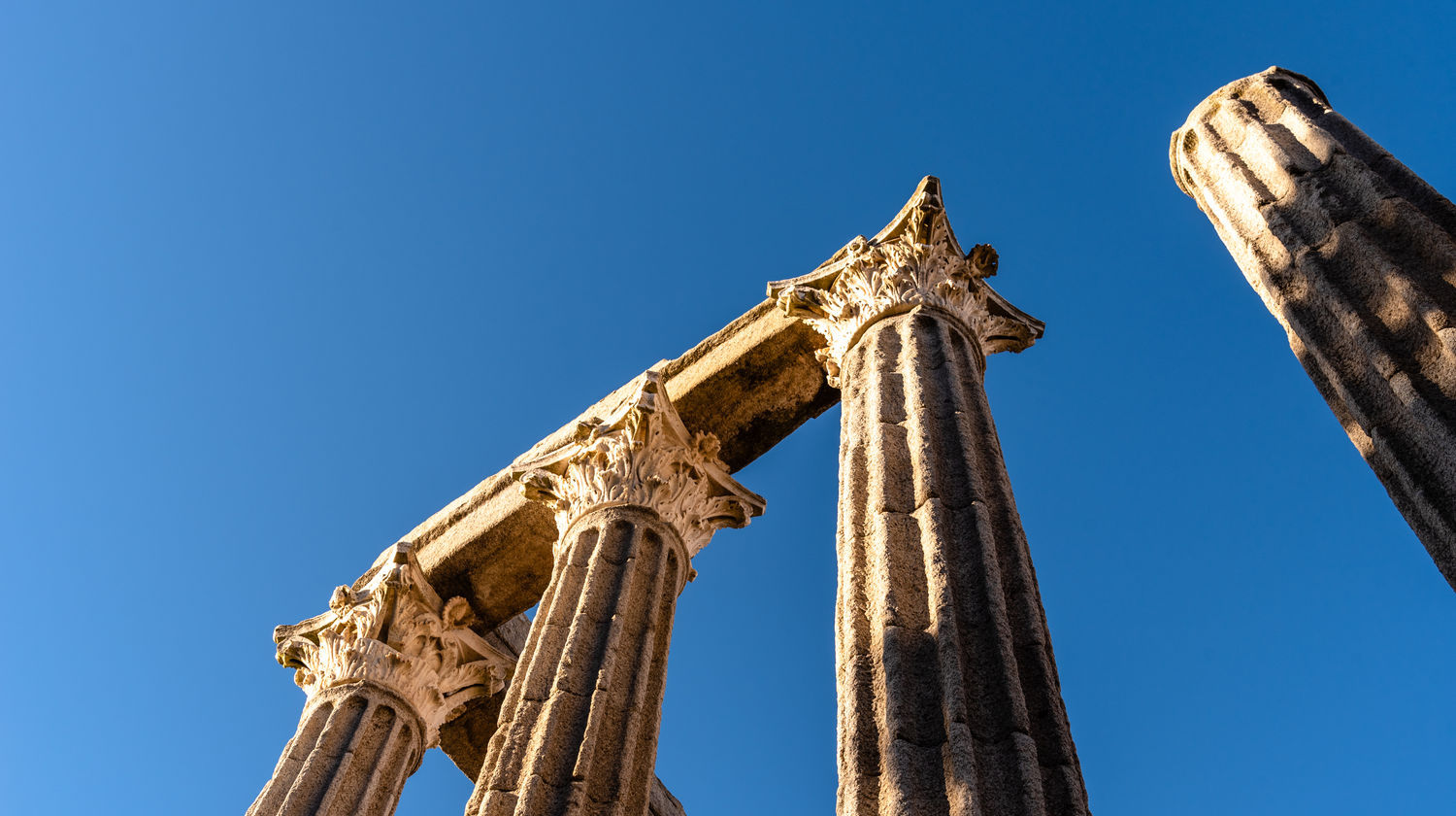 Temple of Diana Évora – Detail of Ancient Roman Columns