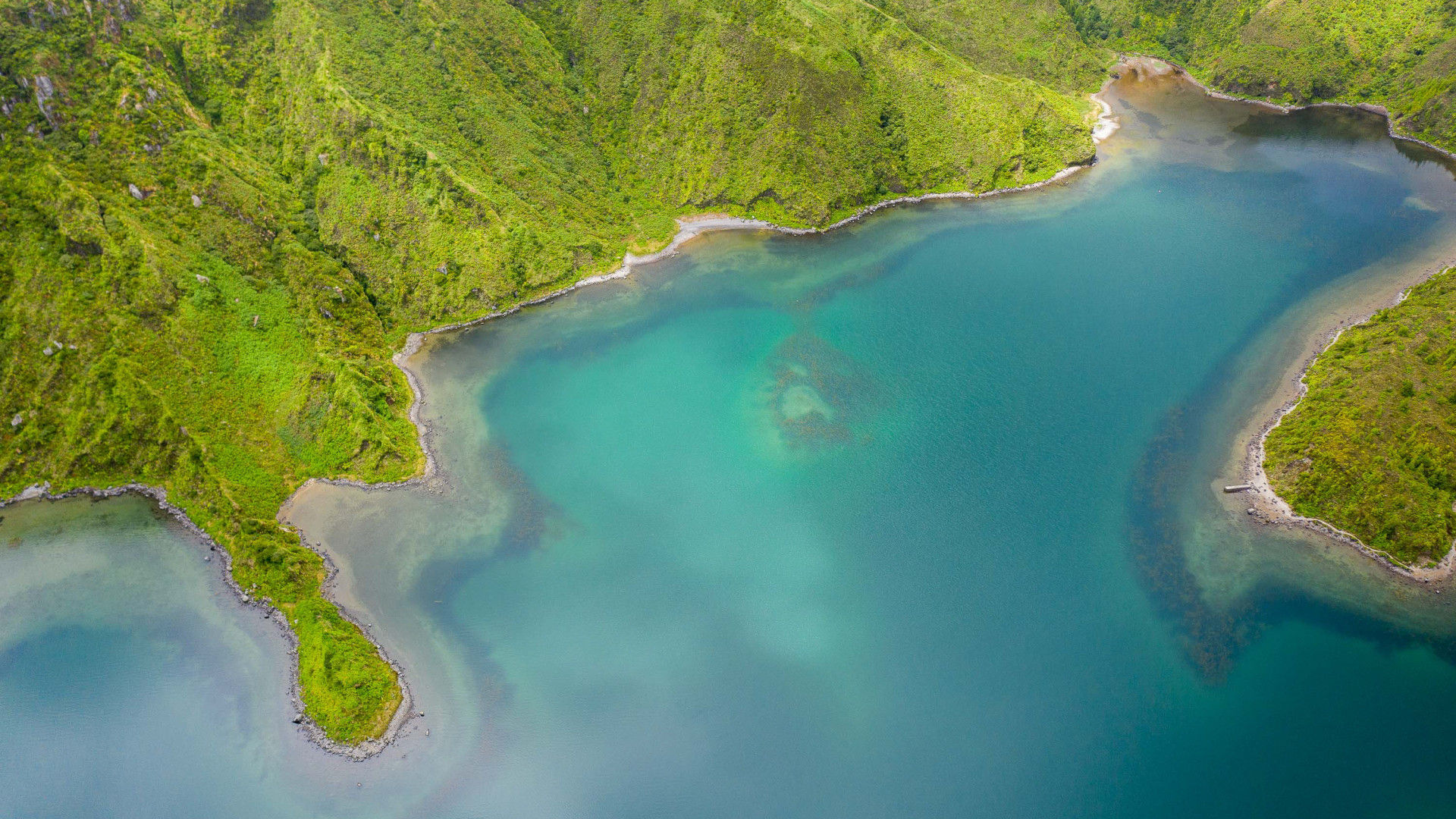 Aerial view of Lagoa do Fogo