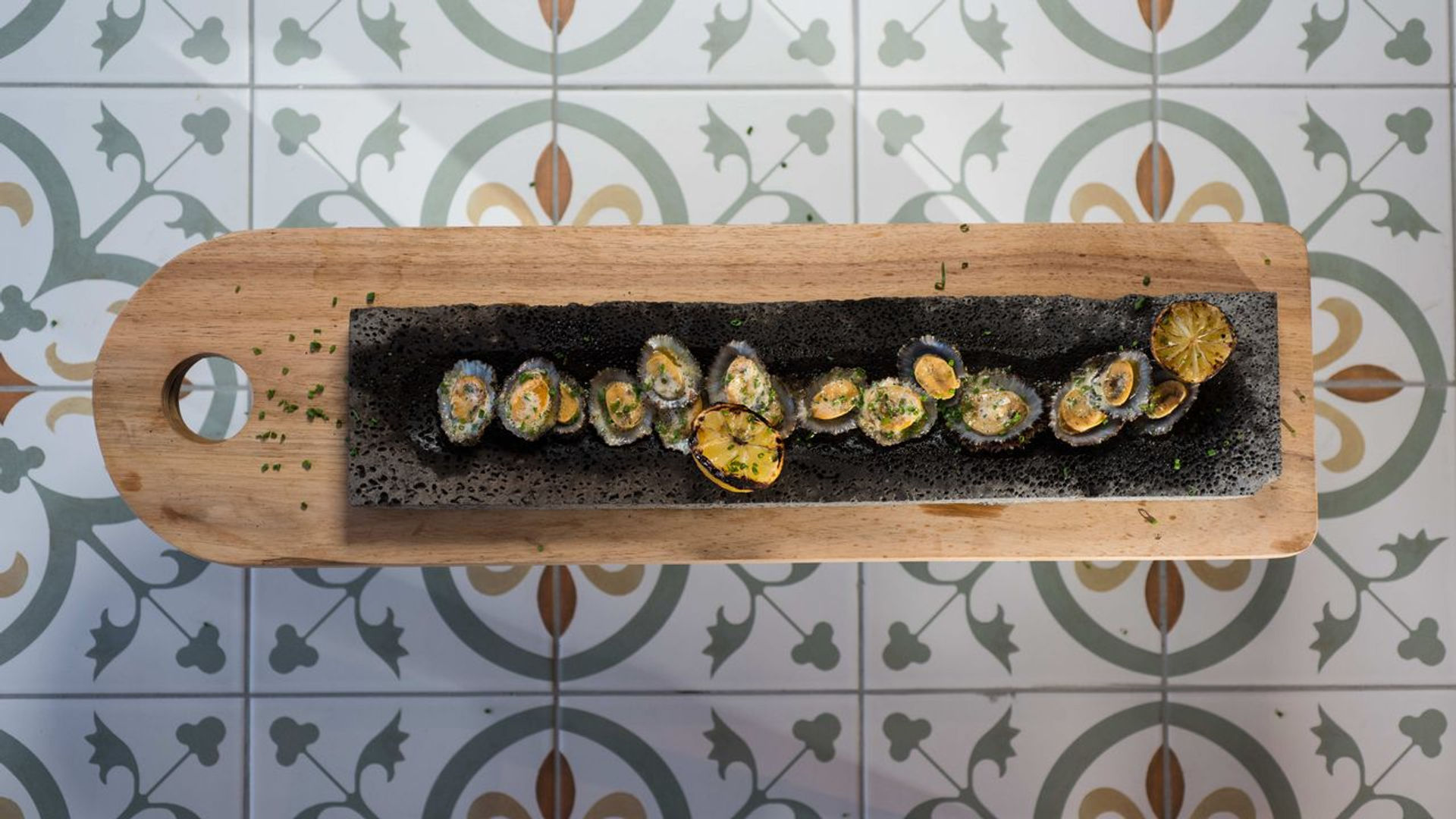 Grilled limpets at À Terra Restaurant, São Miguel Island