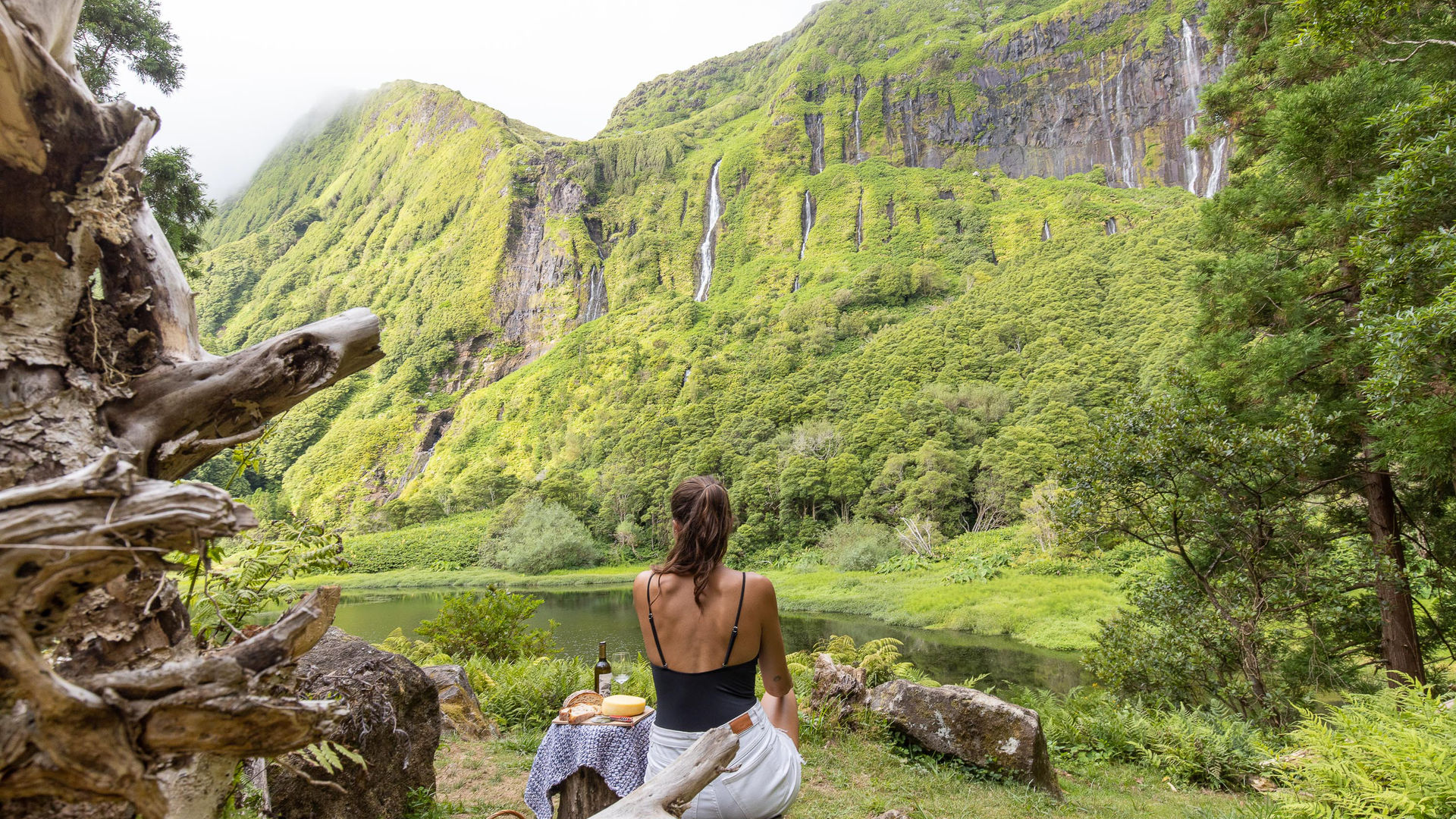 Waterfalls at Poço do Bacalhau, Flores Island