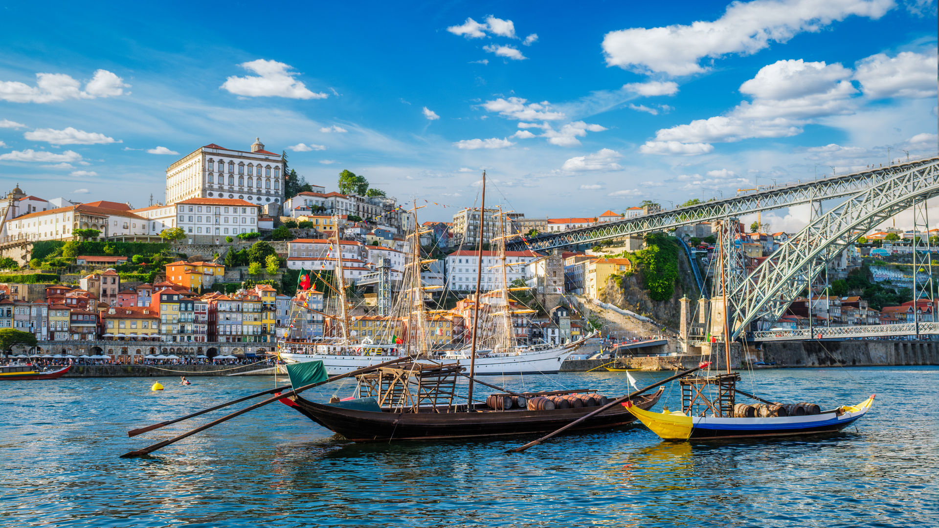 Traditional Rabelo Boats on the Douro River, Porto, Portugal