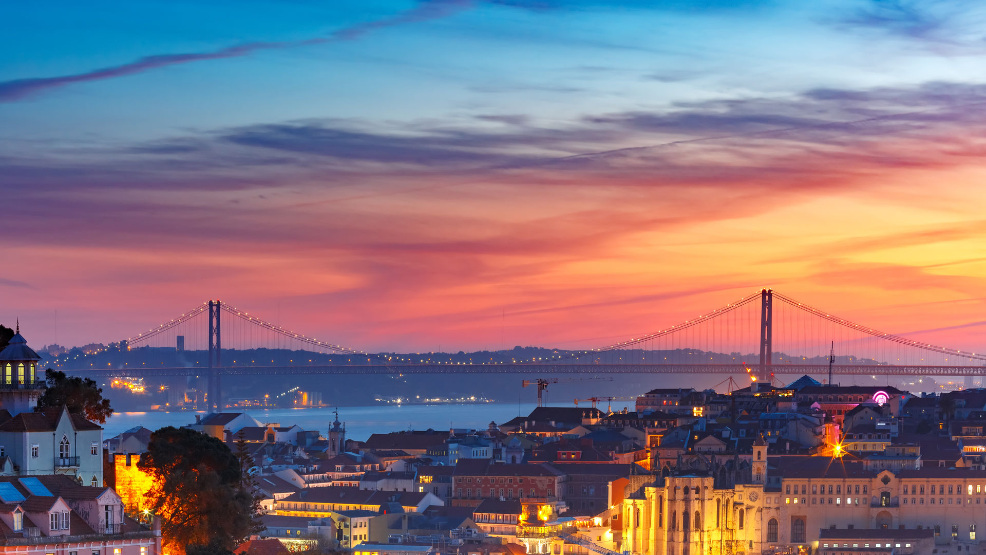 Lisbon at Sunset (25 de Abril Bridge)