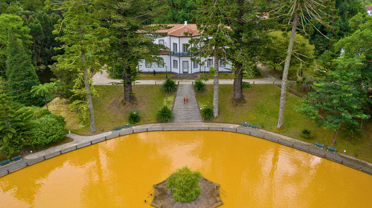Symmetrical layout of Terra Nostra Garden viewed from above