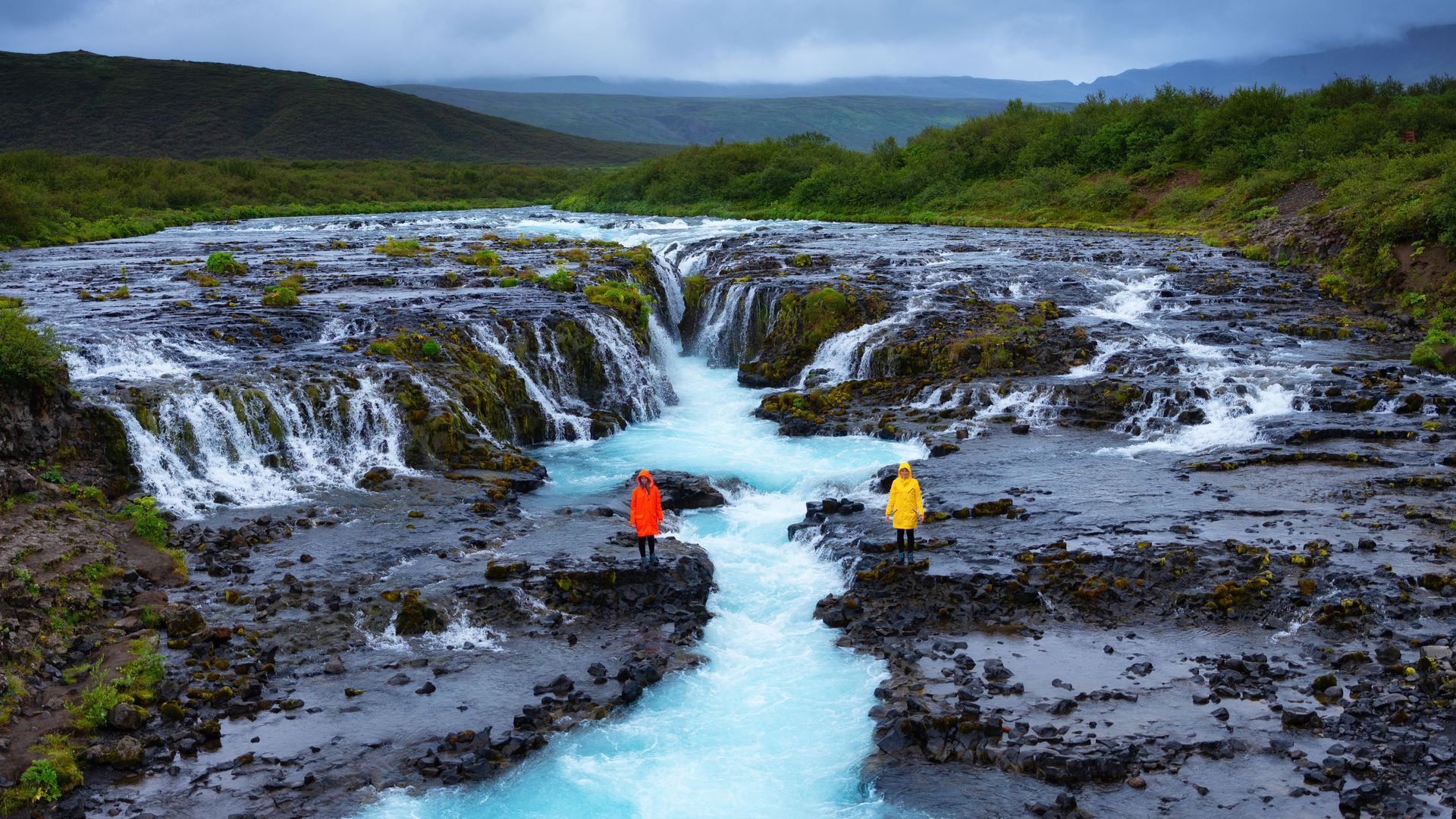 Hraunfossar Waterfalls, West Iceland, Iceland