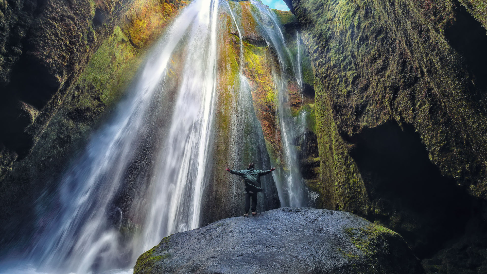 Gljúfrabúi Waterfall, South Iceland, Iceland