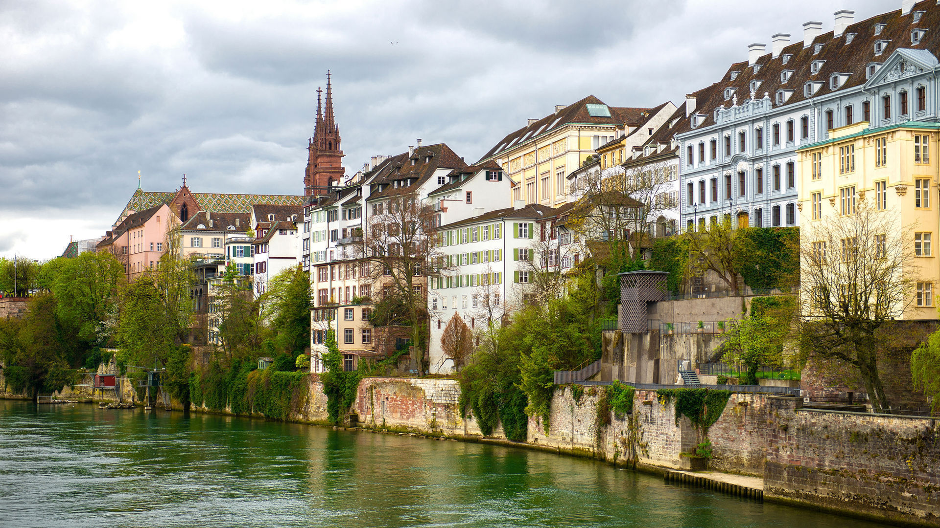 Rhine River Waterfront, Basel, Switzerland