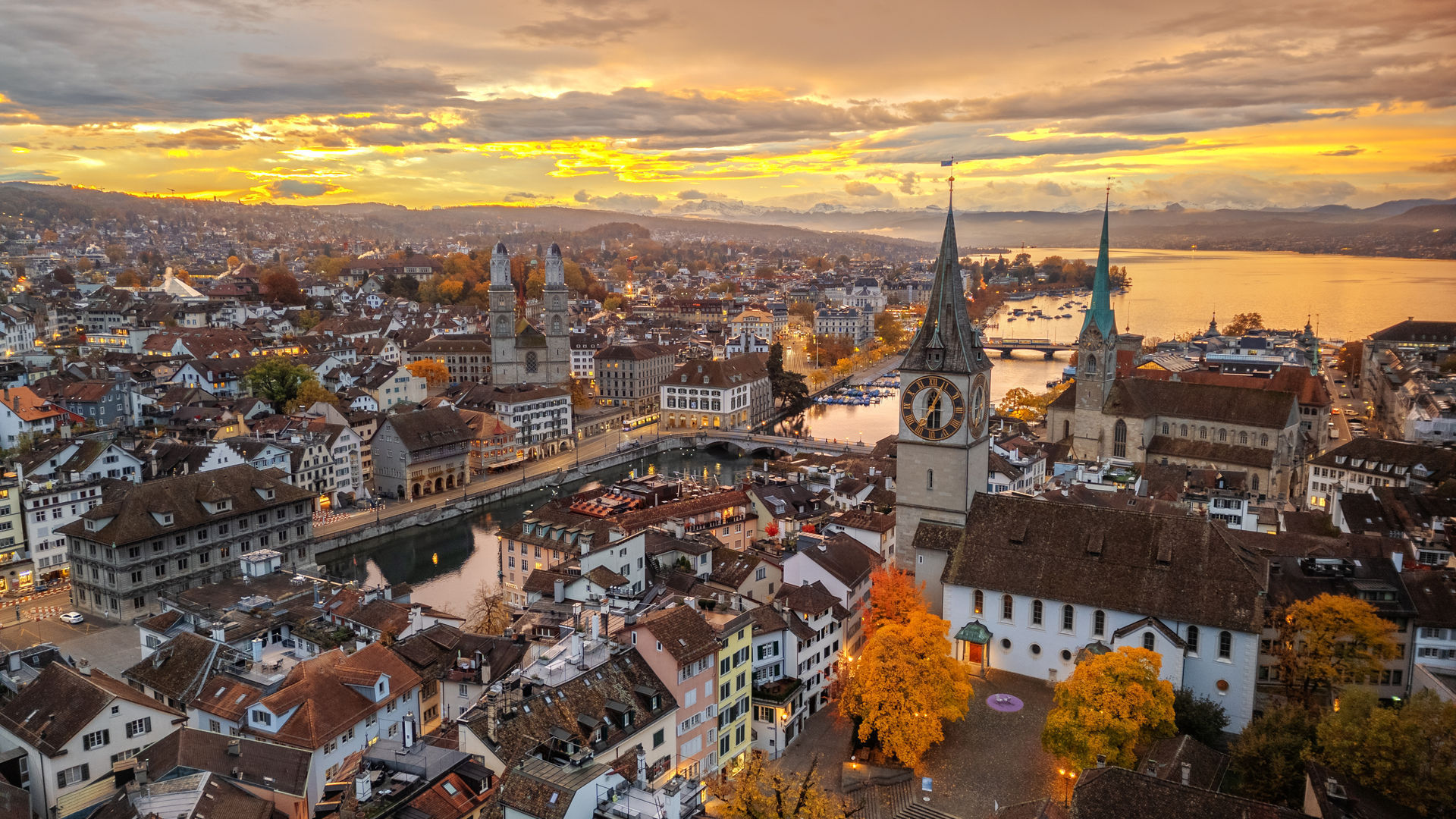 Zurich Old Town and Grossmünster, Zurich, Switzerland